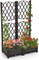 Outdoor Raised Wicker Trellis Planter Box with Drainage Holes